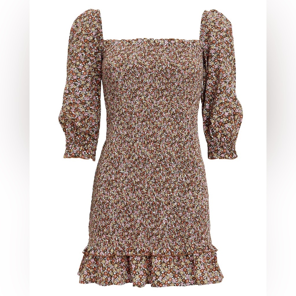 Faithfull the Brand El Saada Floral Smocked Mini Dress - Picture 4 of 9